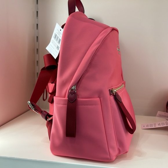 Kate Spade Chelsea Nylon Medium Backpack Deep Dahlia Pink - Picture 4 of 16